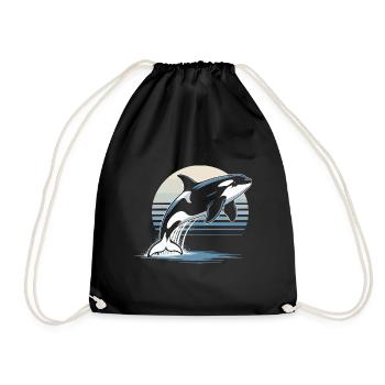 Beautiful Orca Whale Orca Killer Whale Marine Animal - Drawstring Bag - black - Front