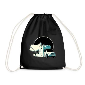 Satellite Truck Illustration - Drawstring Bag - black - Front