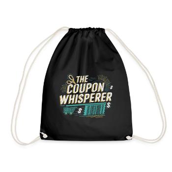 The Coupon Whisperer Couponer Shopper Save Money - Drawstring Bag - black - Front