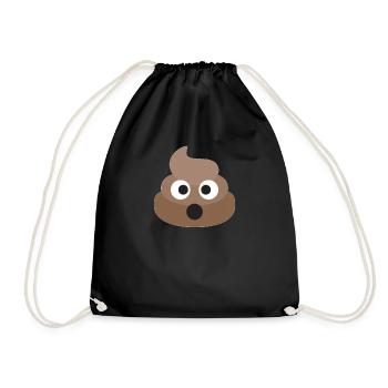 Poo Emoji Face! Retro Design! - Drawstring Bag - black - Front