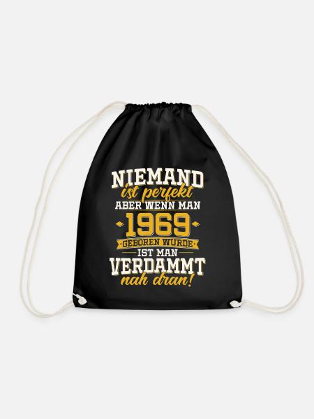 1969 Jahrgang geboren Geburtstag Geschenk - Turnbeutel - Schwarz