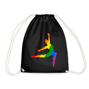 Ballett Tanz im Regenbogen - Turnbeutel - Schwarz - Vorne