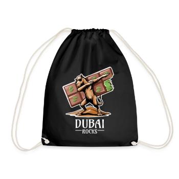 Dubai Rocks - Cooles Dabbing Dromedar Design - Turnbeutel - Schwarz - Vorne
