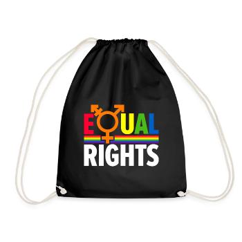 Equal Rights Gay Pride Rainbow Bisexual Love Lgbtq - Turnbeutel - Schwarz - Vorne