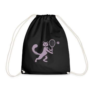 Chat Joueur de Tennis Club Silhouette - Sac de sport léger - noir - Devant