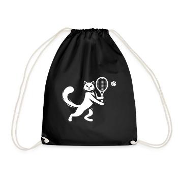 Chat Joueur de Tennis Club Silhouette - Sac de sport léger - noir - Devant
