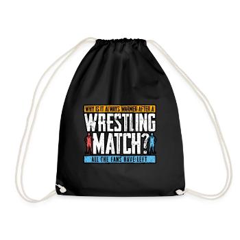 Why Is It Always Warmer After A Wrestling Match - Drawstring Bag - black - Front