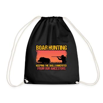 Boar Hunting - Keeping The Skills - Drawstring Bag - black - Front