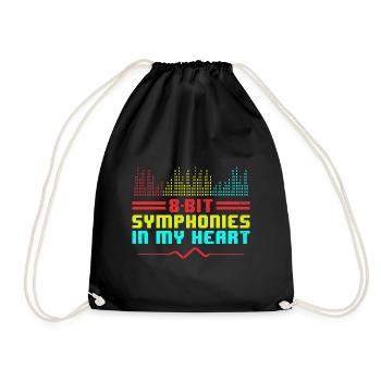 Chiptune Music Lover Groove to the Bleeps and Bloo - Drawstring Bag - black - Front