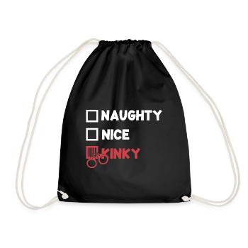 Naughty Nice Kinky - BDSM Bondage für Dom und Sub - Turnbeutel - Schwarz - Vorne