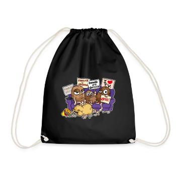 Couch Potato Club Lazy Person - Drawstring Bag - black - Front