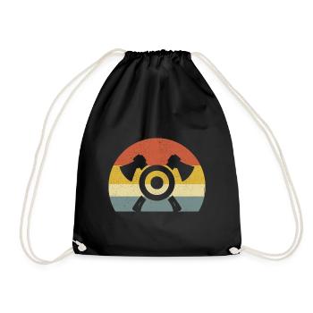 Rétro coucher de soleil hache lancer cible hachette lanceur - Sac de sport léger - noir - Devant