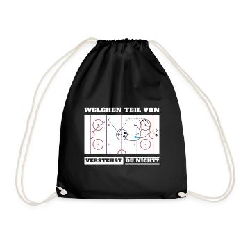 Eishockeyspiel Welchen Teil Von Eishockey Verstehs - Turnbeutel - Schwarz - Vorne