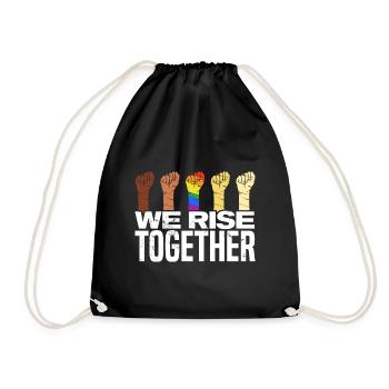 We Rise Together Bisexual Gay Trans Queer Lgbtq Ra - Turnbeutel - Schwarz - Vorne