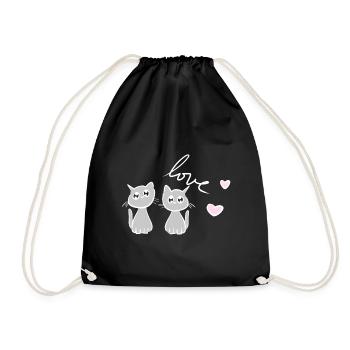 chat chats amis chers animaux chat ami - Sac de sport léger - noir - Devant