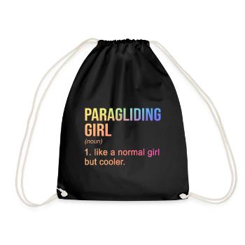 Paragliding Girl Like A Normal Girl But Cooler Par - Turnbeutel - Schwarz - Vorne