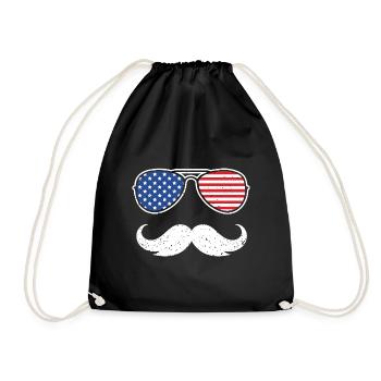 co-MUSTACHE? Beeindruckender USA-Schnurrbart-Tee - Turnbeutel - Schwarz - Vorne