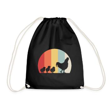 Poulets poussins - Sac de sport léger - noir - Devant