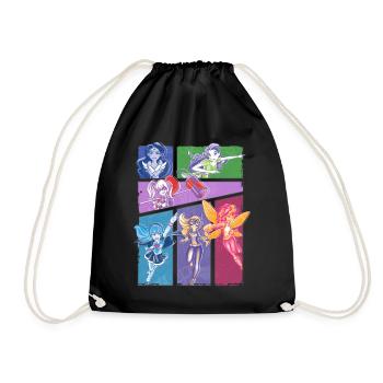 DC Super Hero Girls Collage Of Heroines - Drawstring Bag - black - Front