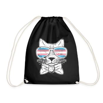Katze Transsexuell LGBT Transgender - Turnbeutel - Schwarz - Vorne