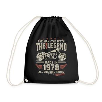 1978 Vintage homme mythe légende moto - Sac de sport léger - noir - Devant
