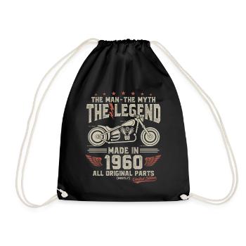 1960 ' s Vintage homme mythe légende moto - Sac de sport léger - noir - Devant