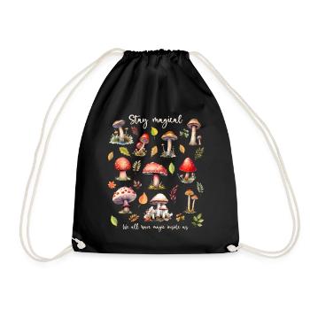 Les champignons sont magiques. Amoureux de la nature. - Sac de sport léger - noir - Devant