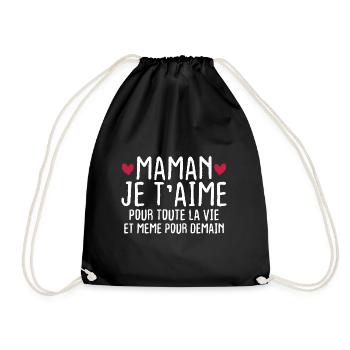 Maman je t'aime pour toute la vie - Sac de sport léger - noir - Devant
