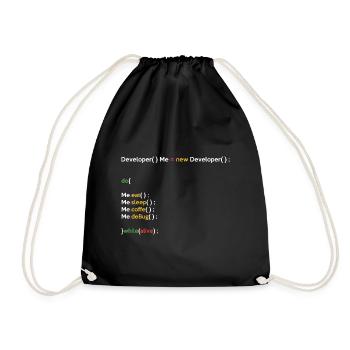 Eat Sleep Code Repeat Coder Programmer Software De - Turnbeutel - Schwarz - Vorne