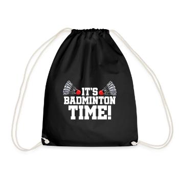 It's Badminton Time Graphic Badminton Player Shutt - Turnbeutel - Schwarz - Vorne