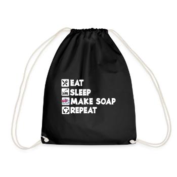 Eat Sleep Repeat Seife Hygiene Seifenherstellung - Turnbeutel - Schwarz - Vorne
