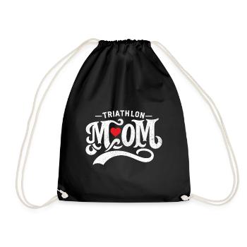 Triathlon Mama Schwimmen Rad Laufen Triathletin Mutter - Turnbeutel - Schwarz - Vorne