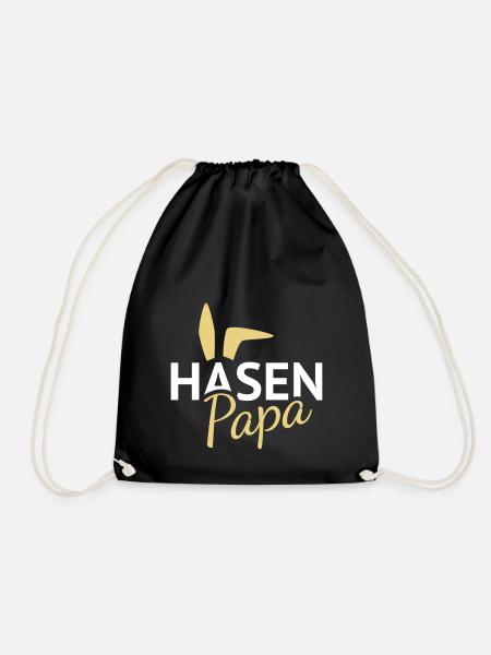 Hasen Papa Hasenohren - Turnbeutel - Schwarz