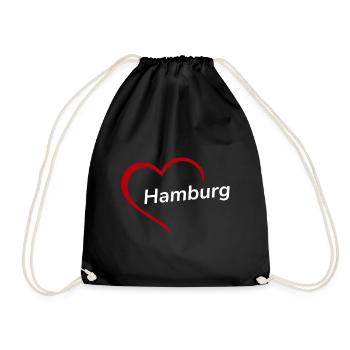 Hambourg avec cœur - Ma ville - J’aime - Sac de sport léger - noir - Devant