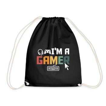 I'm A Gamer Video Game Player Gaming Nerd Geek Pc - Turnbeutel - Schwarz - Vorne