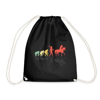 Pferdefotografie Reiten Evolution Foto - Turnbeutel - Schwarz - Vorne
