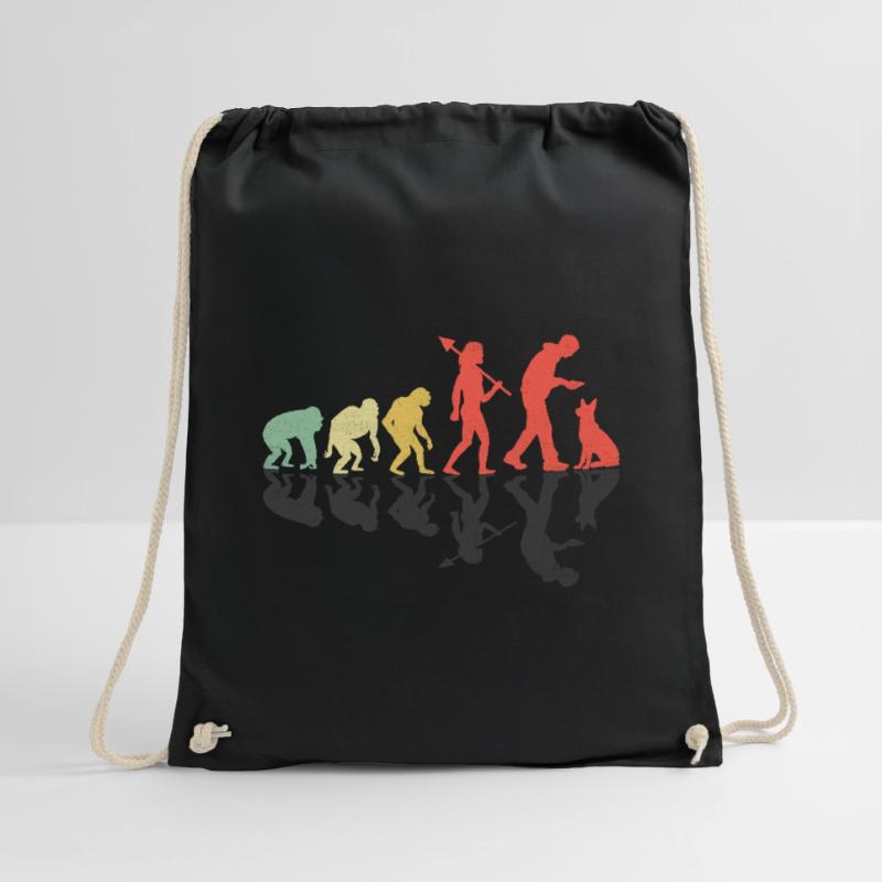 Retro Evolution German Shepherd GSD Dog Lover Drawstring Bag