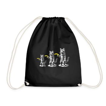 Retro Katze mit Banane Meme lustig retro Frauen - Turnbeutel - Schwarz - Vorne