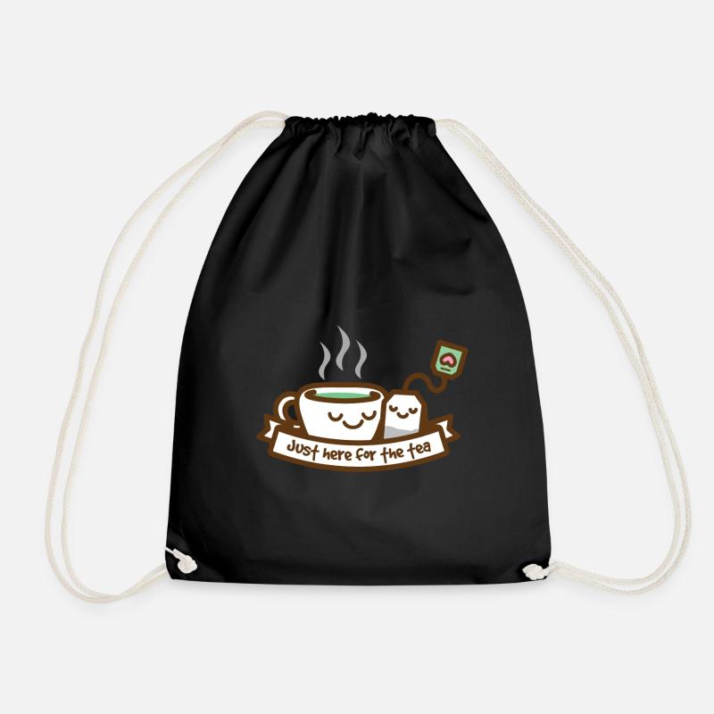Just Here For The Tea - Drawstring Bag - black