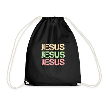 Jesus Jesus Jesus Christliche Sprüche Halleluja - Turnbeutel - Schwarz - Vorne