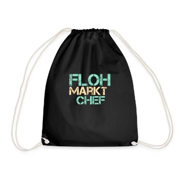 Flohmarkt Chef Markt Tag Geschenk Händler Trödelma - Turnbeutel - Schwarz - Vorne