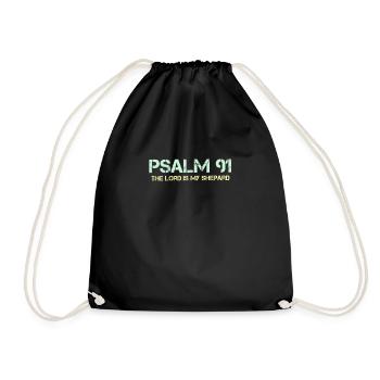 Christliche Sprüche Der Herr ist mein Hirte Psalm - Turnbeutel - Schwarz - Vorne