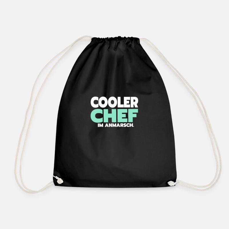 Lustige Chef Sprüche Cooler Cheffe - Turnbeutel - Schwarz