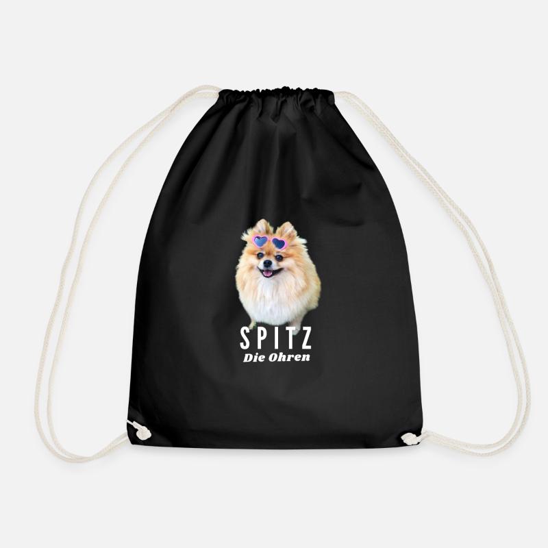 Lustiger Zwerg Spitz Hund Geschenke Süßer kleiner - Turnbeutel - Schwarz