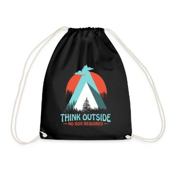 Mountains Mountains Hiking - Drawstring Bag - black - Front