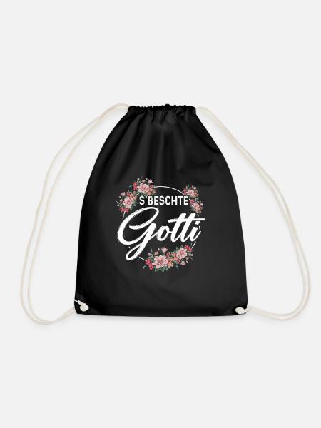 Beste Gotti Patentante Taufpatin Schweiz - Turnbeutel - Schwarz