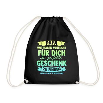 Papa Geschenkidee lustig - Turnbeutel - Schwarz - Vorne