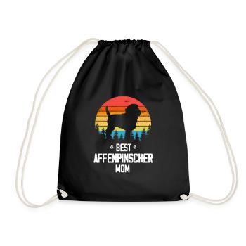 Affenpinscher Mom - Drawstring Bag - black - Front