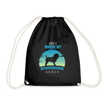 Affenpinscher Dog Owner Gift - Drawstring Bag - black - Front