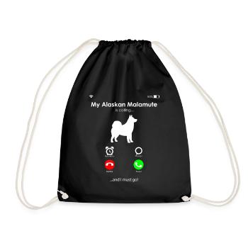 Alaskan Malamute Hund - Turnbeutel - Schwarz - Vorne